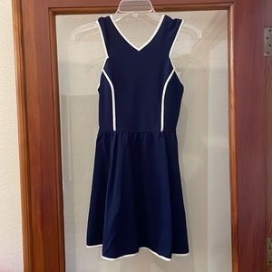 Aqua Dress - Size Small - Color Navy with White Piping